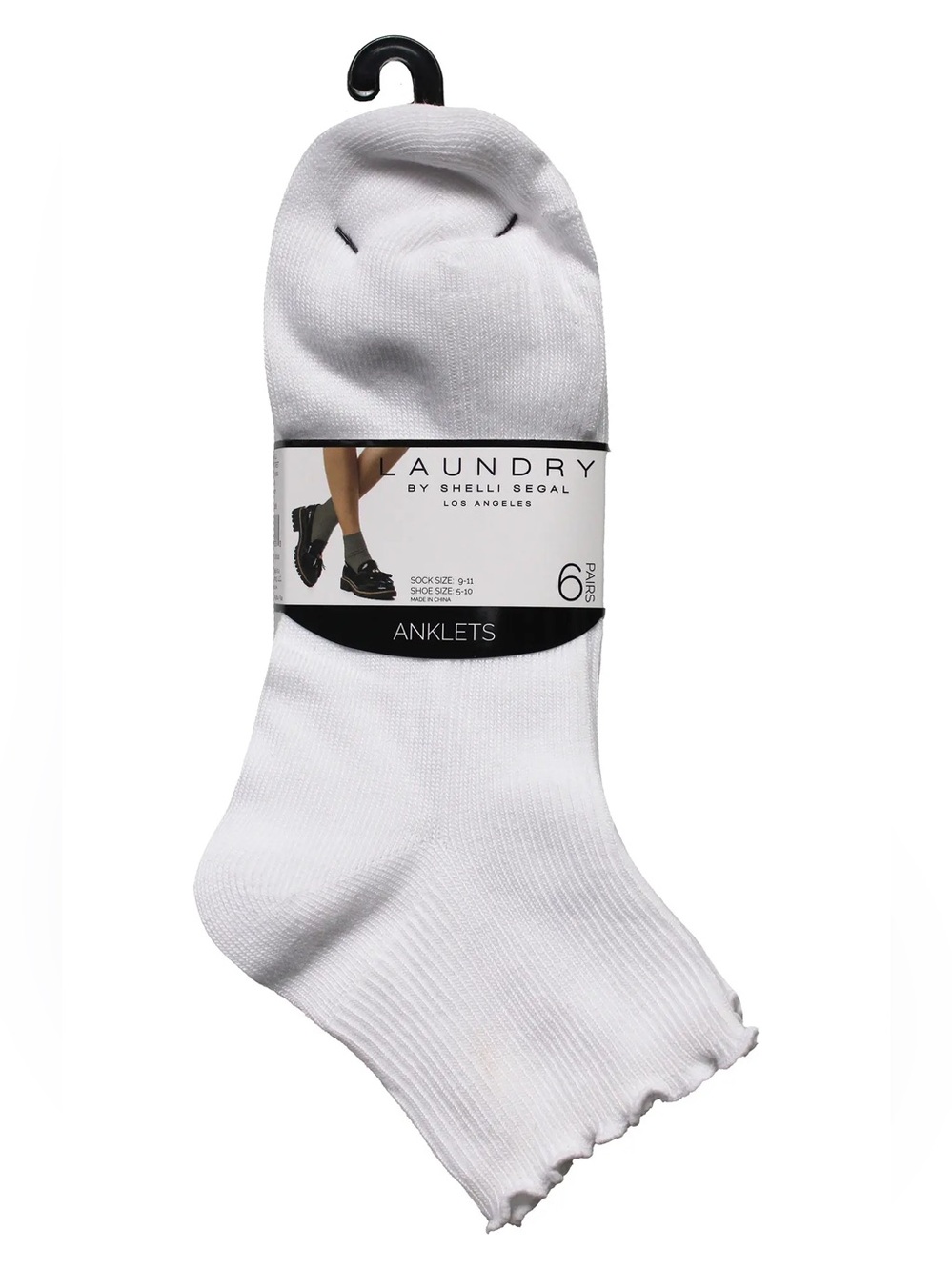 NWT LAUNDRY SHELLI SEGAL 6-Pack Lettuce Edge Ankle Socks
Size 5-10